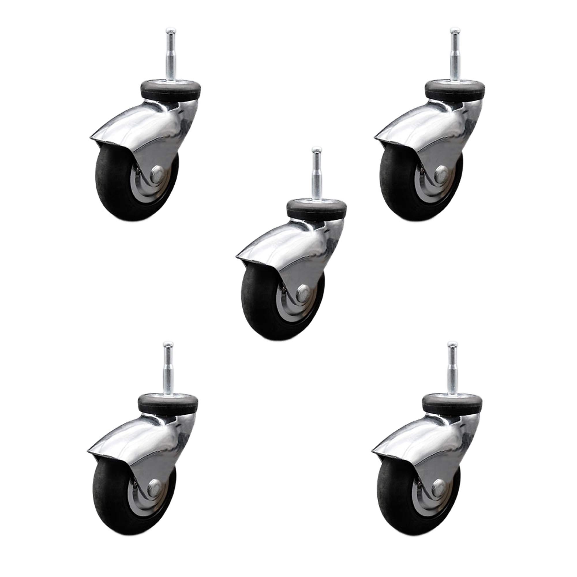 Service Caster, 3in. x 15/16in. Stem Casters, Wheel Diameter 3 in